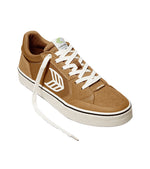 VALLELY PRO Camel Suede and Cordura Ivory Logo Sneaker