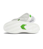 VALLELY White Leather Onyx Grey Accents Sneaker