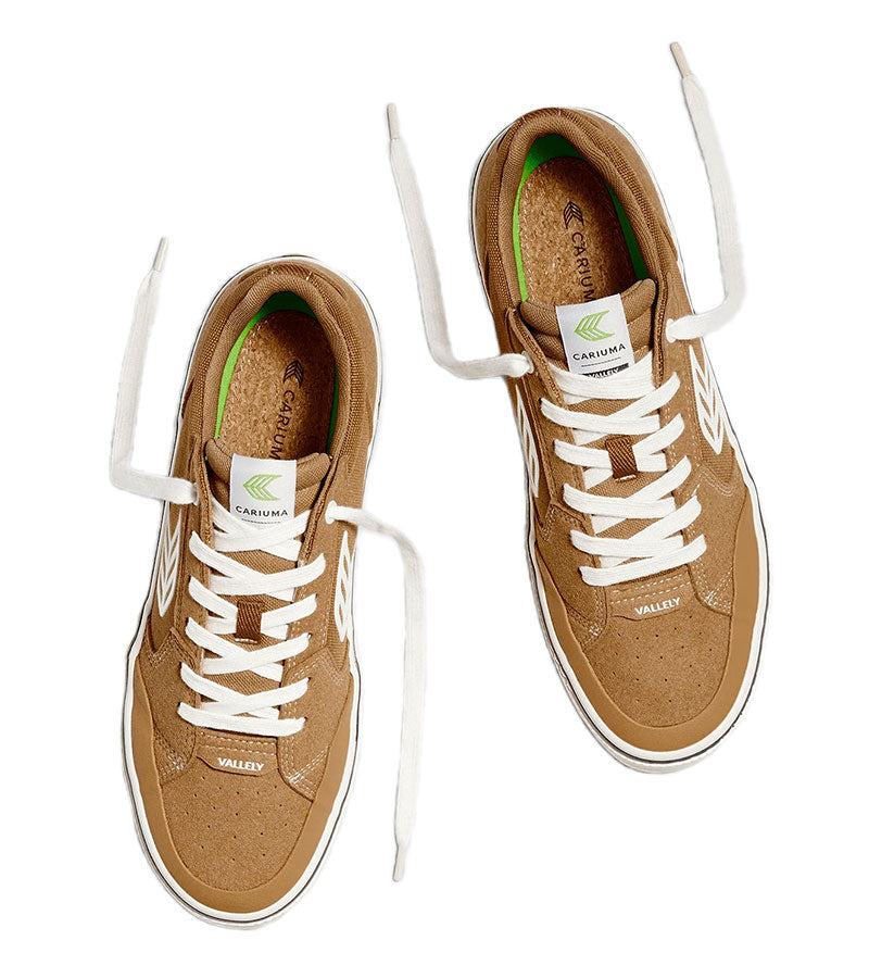 VALLELY PRO Camel Suede and Cordura Ivory Logo Sneaker