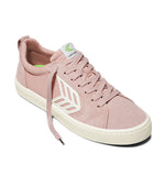 CATIBA PRO Low Rose Suede and Canvas Ivory Logo Sneaker