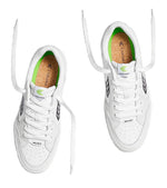 VALLELY White Leather Black Logo Sneaker