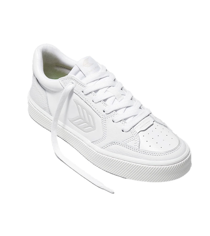 VALLELY White Leather Ice Logo Sneaker