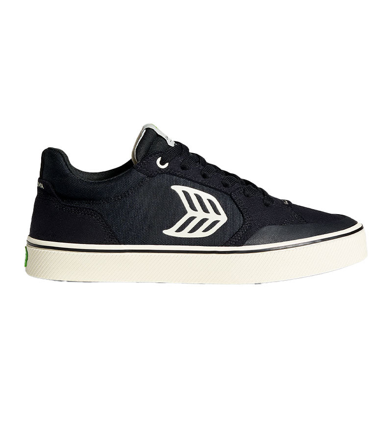 VALLELY PRO Black Suede and Cordura Ivory Logo Sneaker
