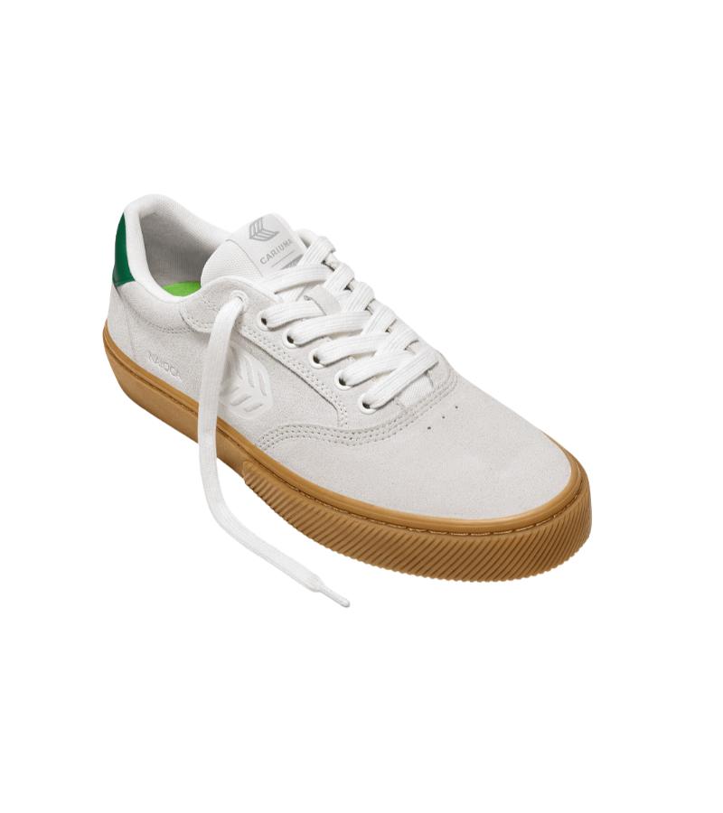 NAIOCA Gum Smoke White Suede Off-White Logo Green Sneaker