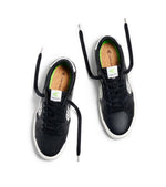 SALVAS Black Leather Off-White Logo Sneaker