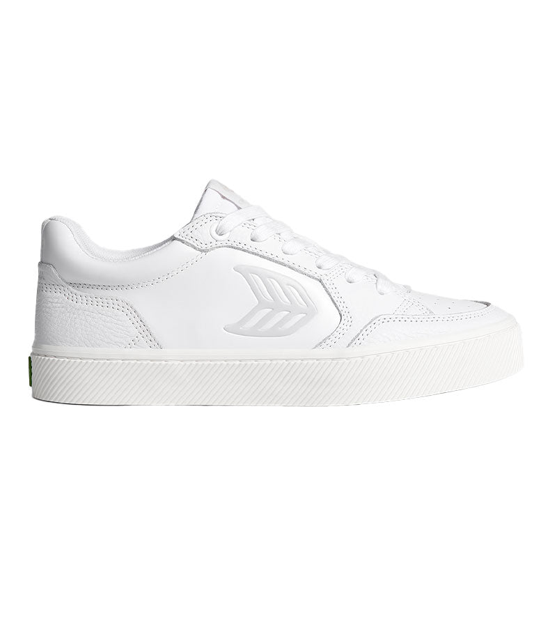 VALLELY White Leather Ice Logo Sneaker