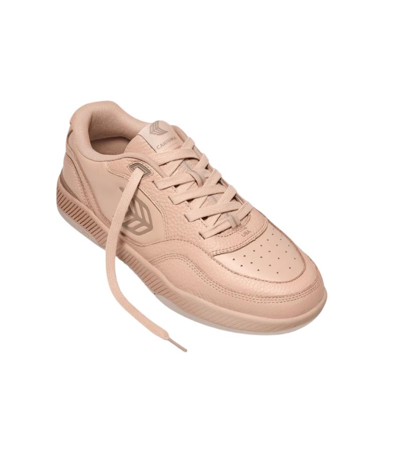 UBA Beige Leather Natural Logo Sneaker