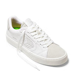 SALVAS White Premium Leather Vintage White Suede Ice Logo Sneaker
