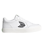 VALLELY White Leather Black Logo Sneaker