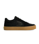 VALLELY PRO Gum Black Suede and Cordura Ash Grey Logo Sneaker