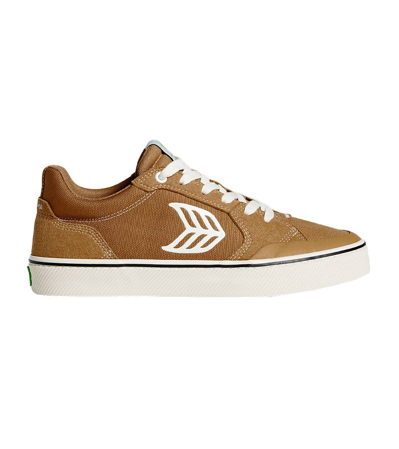 VALLELY PRO Camel Suede and Cordura Ivory Logo Sneaker