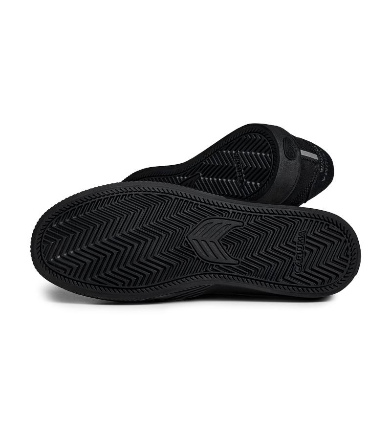 NAIOCA PRO All Black Suede and Canvas Ash Grey Logo Sneaker