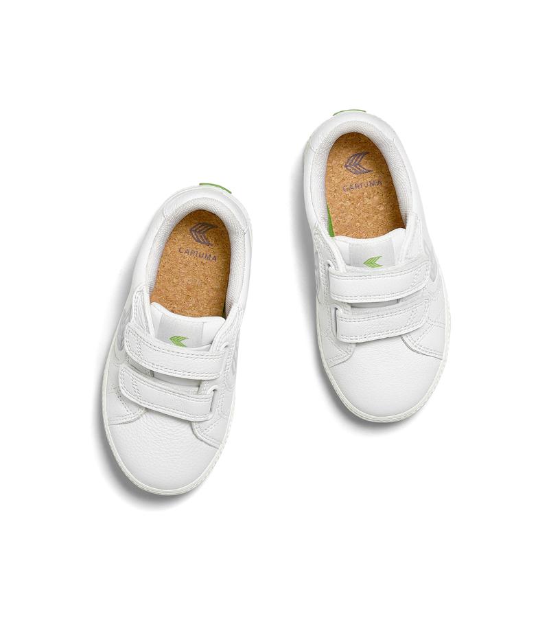 SALVAS White Premium Leather Ice Logo Sneaker Kids