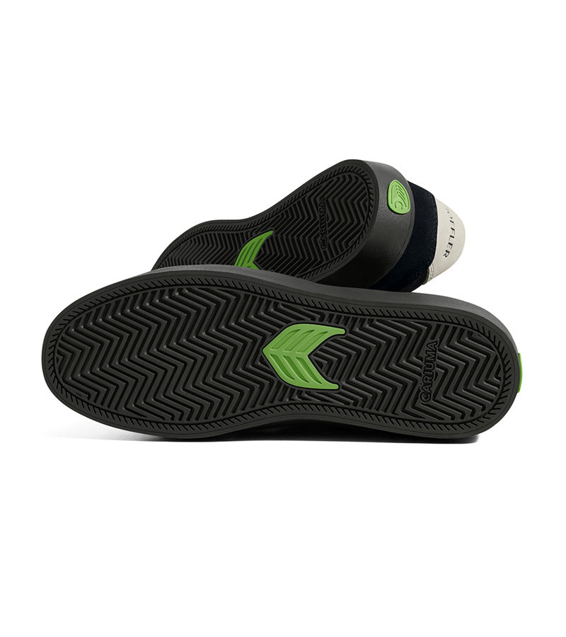 T20 PRO All Black Suede and Mesh Ivory Logo Sneaker