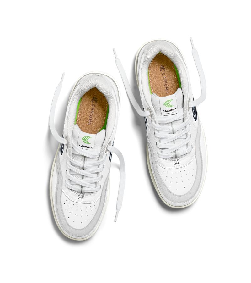 UBA White Leather Black Logo Sneaker