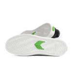 VALLELY White Leather Black Accents Sneaker