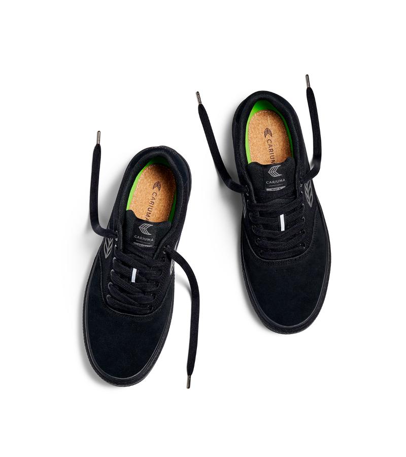 NAIOCA PRO All Black Suede and Canvas Ash Grey Logo Sneaker