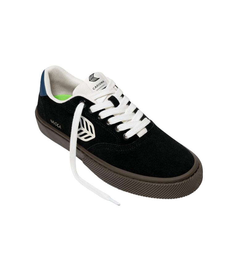 NAIOCA Black Suede Off-White Logo Shadow Blue Sneaker