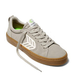 CATIBA PRO Gum Cloud Grey Suede and Canvas Ivory Logo Sneaker