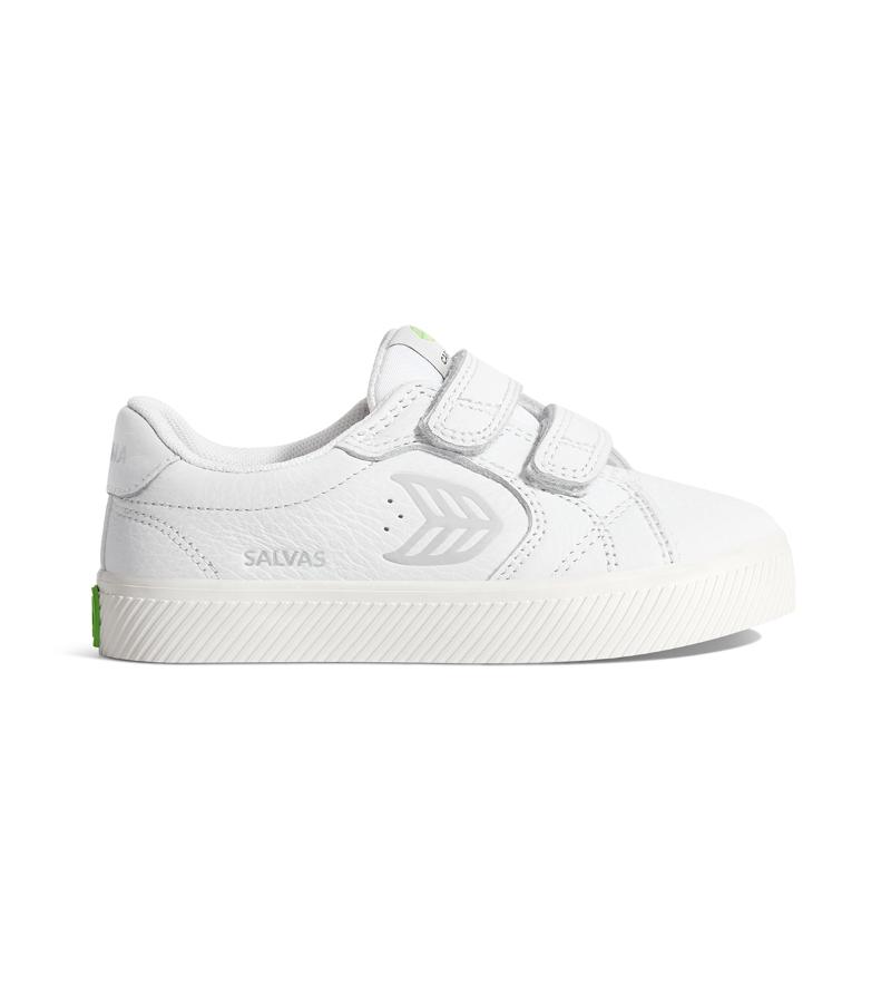 SALVAS White Premium Leather Ice Logo Sneaker Kids