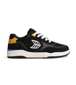 SKATEGOAT C25 PRO Black Suede and Mesh Ivory Logo Yellow Sneaker