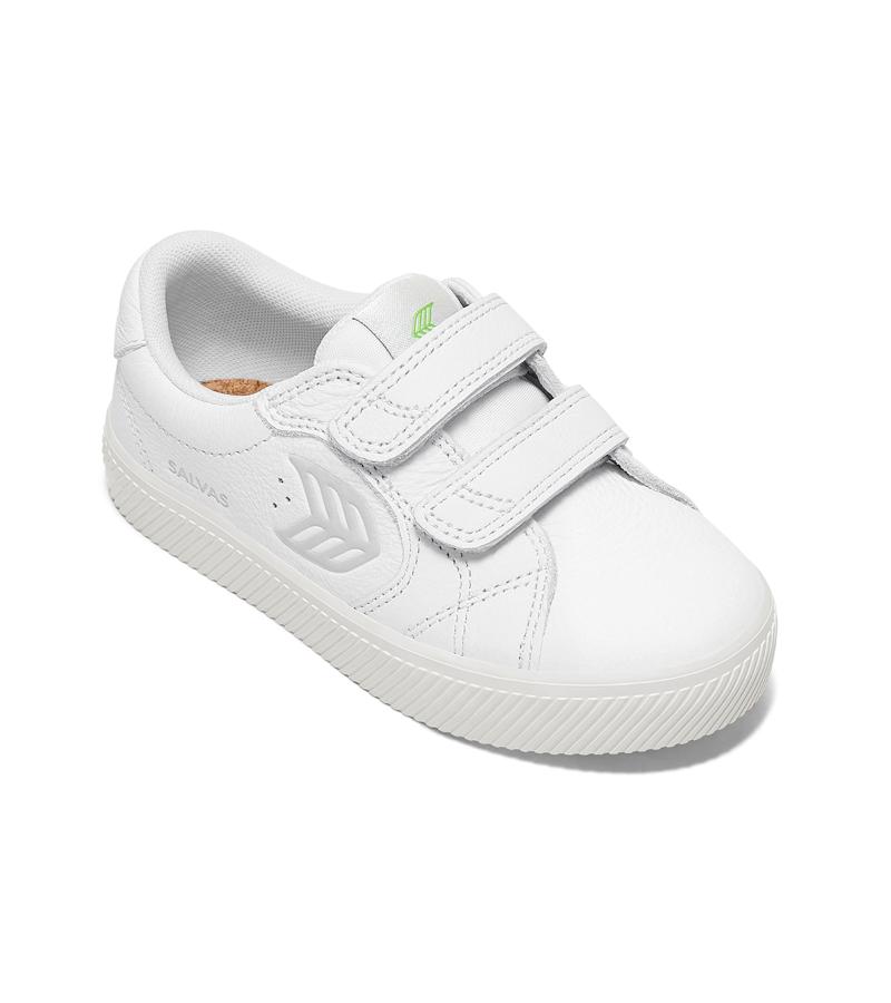 SALVAS White Premium Leather Ice Logo Sneaker Kids