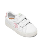 SALVAS White Premium Leather Rose Logo Sneaker Kids