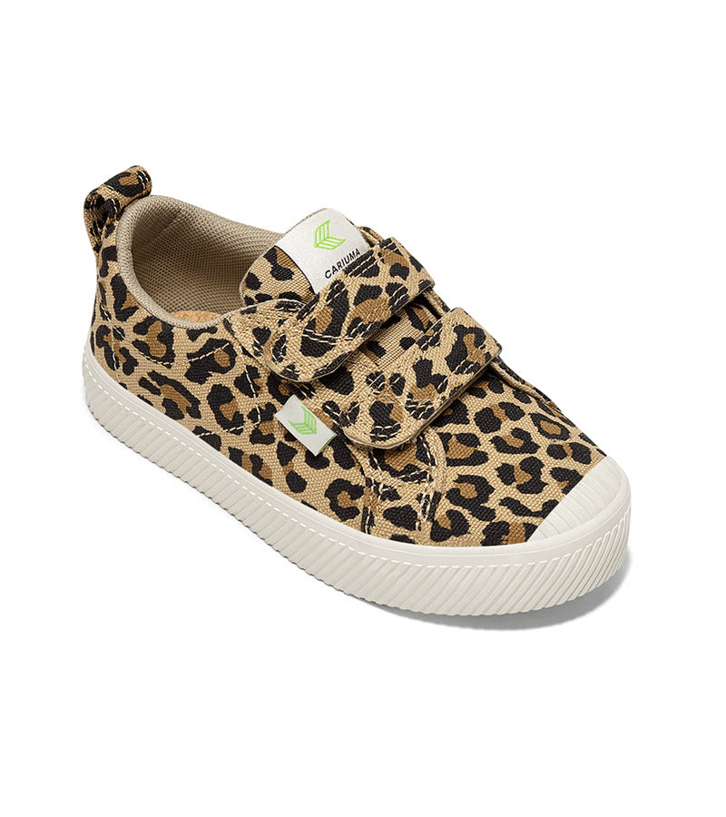 OCA Low Leopard Print Canvas Sneaker Kids