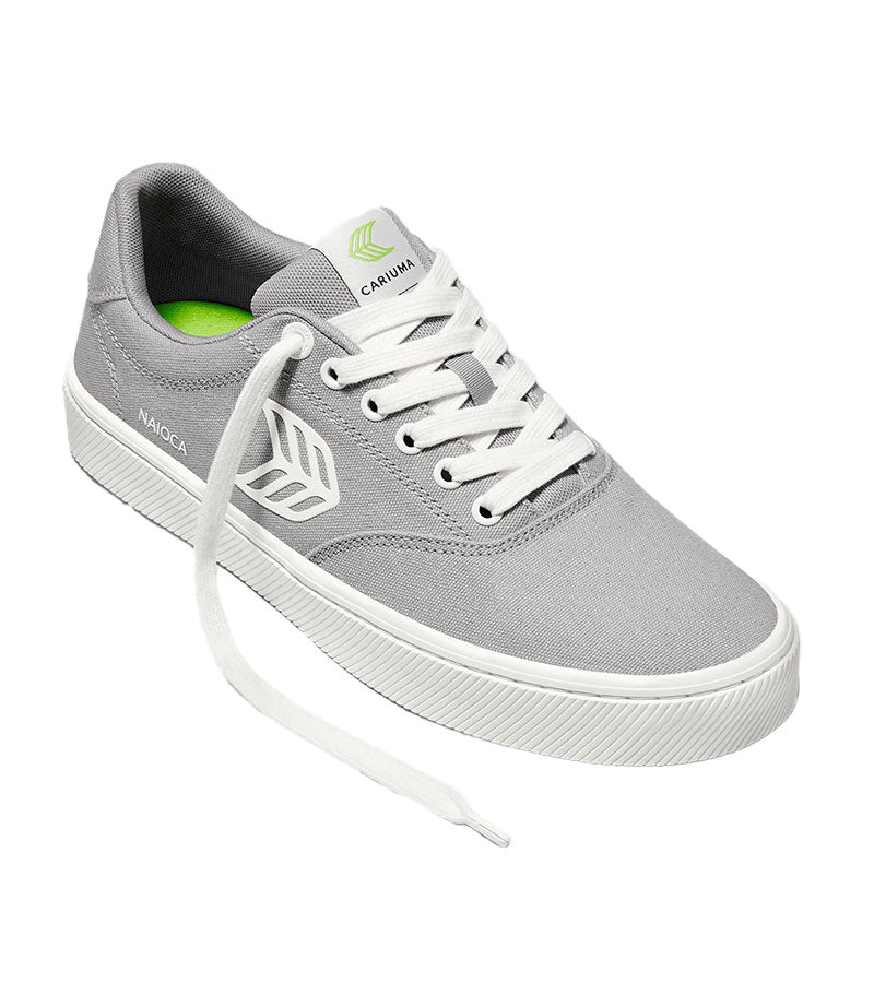 NAIOCA Light Grey Canvas Off-White Logo Sneaker
