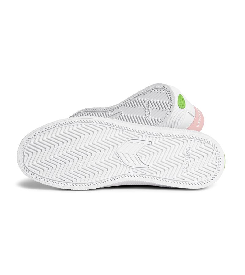 SALVAS White Leather Rose Logo Sneaker