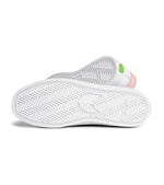 SALVAS White Leather Rose Logo Sneaker