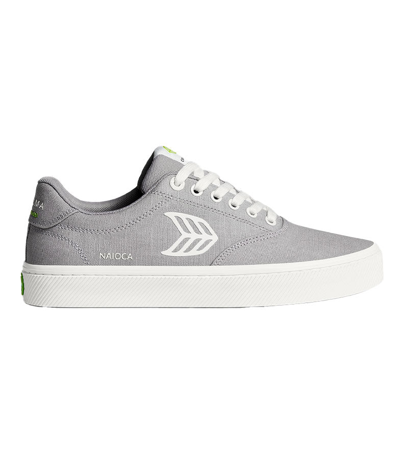 NAIOCA Light Grey Canvas Off-White Logo Sneaker