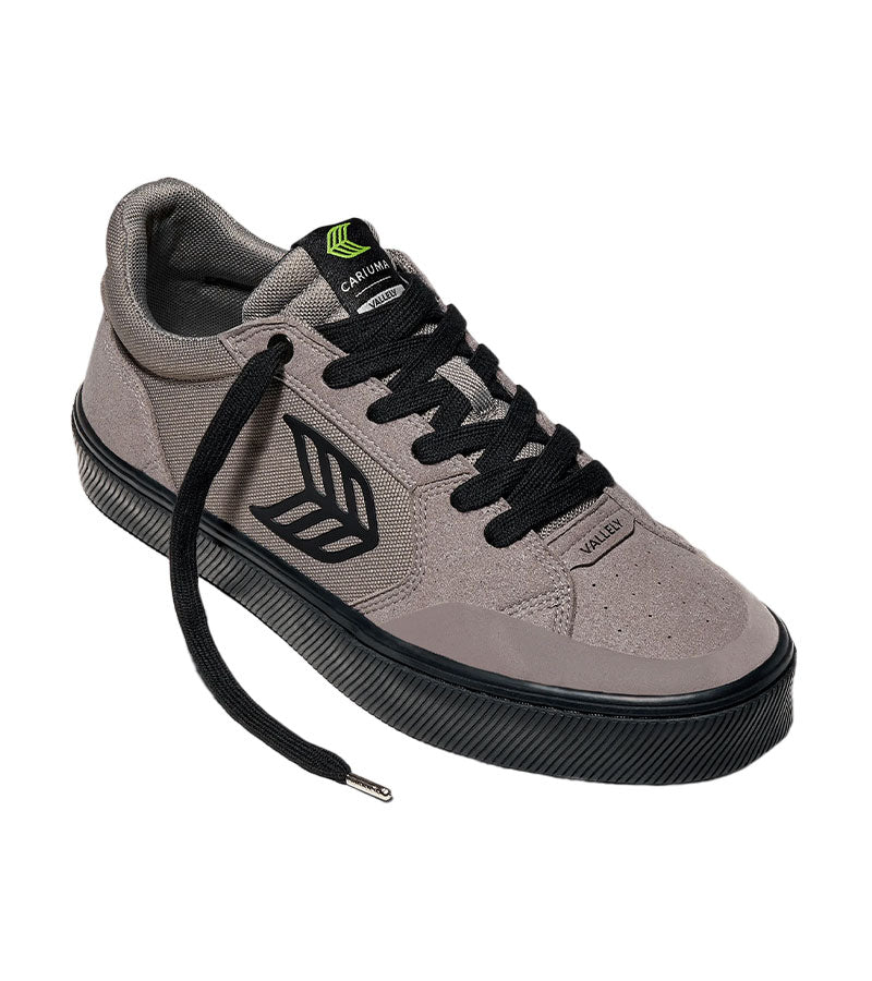 VALLELY PRO Charcoal Grey Suede and Cordura Black Logo Sneaker