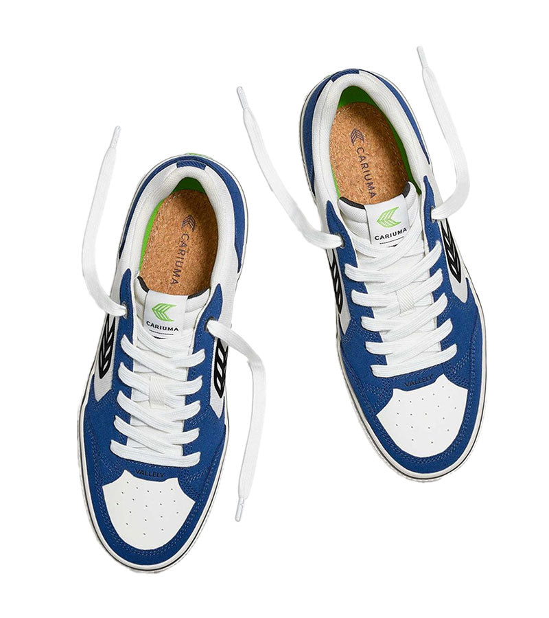 VALLELY PRO Off-White Cordura Mystery Blue Suede Black Logo Sneaker