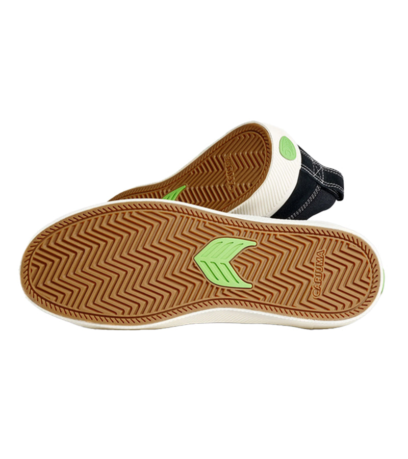 CATIBA PRO Low Black Suede and Canvas Contrast Thread Ivory Logo Sneaker