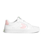 SALVAS White Leather Rose Logo Sneaker