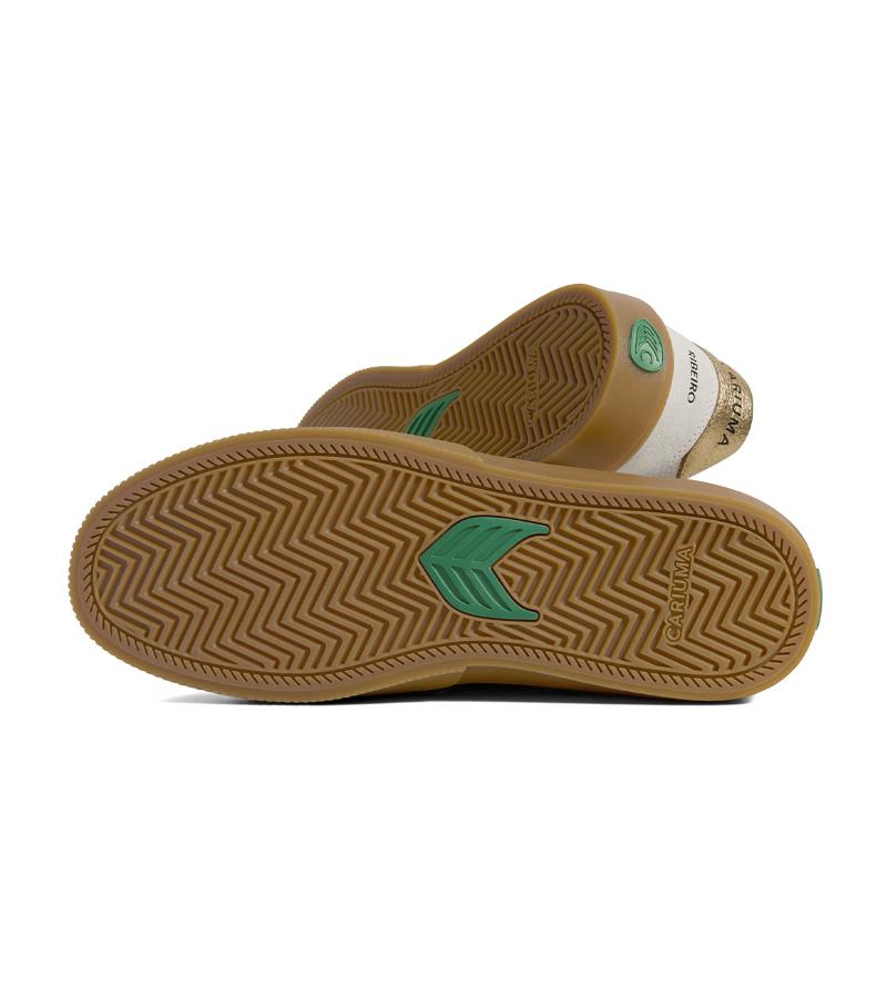 NAIOCA PRO Gustavo 2024 Gum Smoke White Suede Estate Blue Logo Gold Accents Sneaker