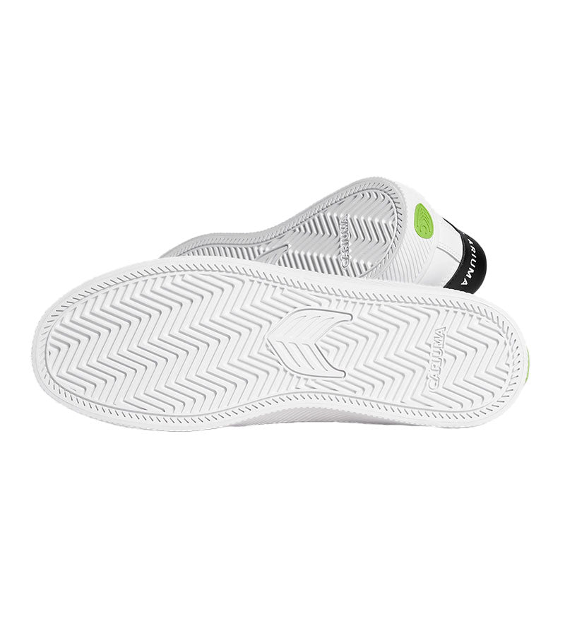 SALVAS White Leather Black Logo Sneaker