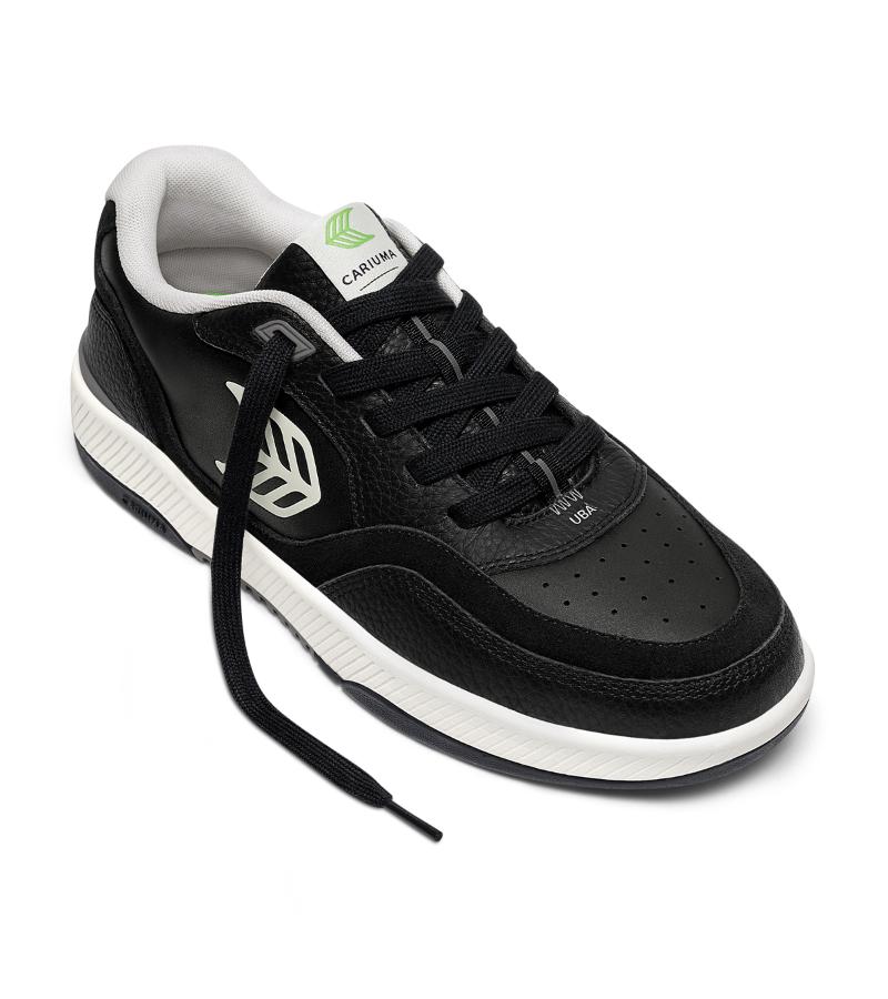 UBA Black Leather Off-White Logo Sneaker
