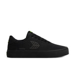 NAIOCA All Black Canvas Ash Grey Logo Sneaker