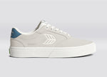 NAIOCA Smoke White Suede Off-White Logo Washed Blue Sneaker