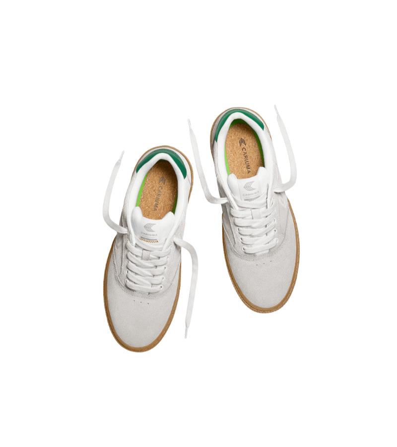 NAIOCA Gum Smoke White Suede Off-White Logo Green Sneaker