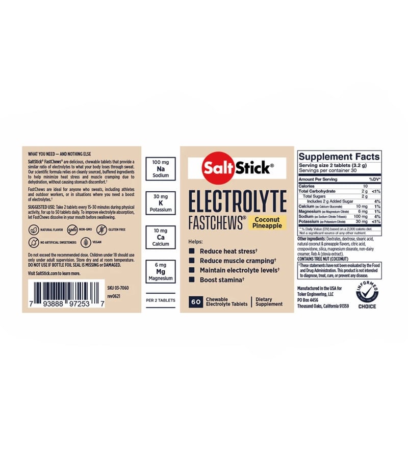 SALT STICK - Fast Chew Pineapple Coconut 10CT