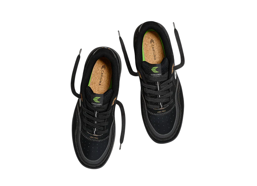 UBA PRO Black Suede and Mesh Silver Cloud Logo Sneaker